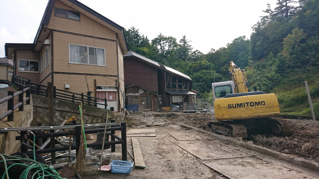 2017.09 大部屋から個室に改装すべく取り壊された、後生掛温泉 旧鈴蘭寮。
